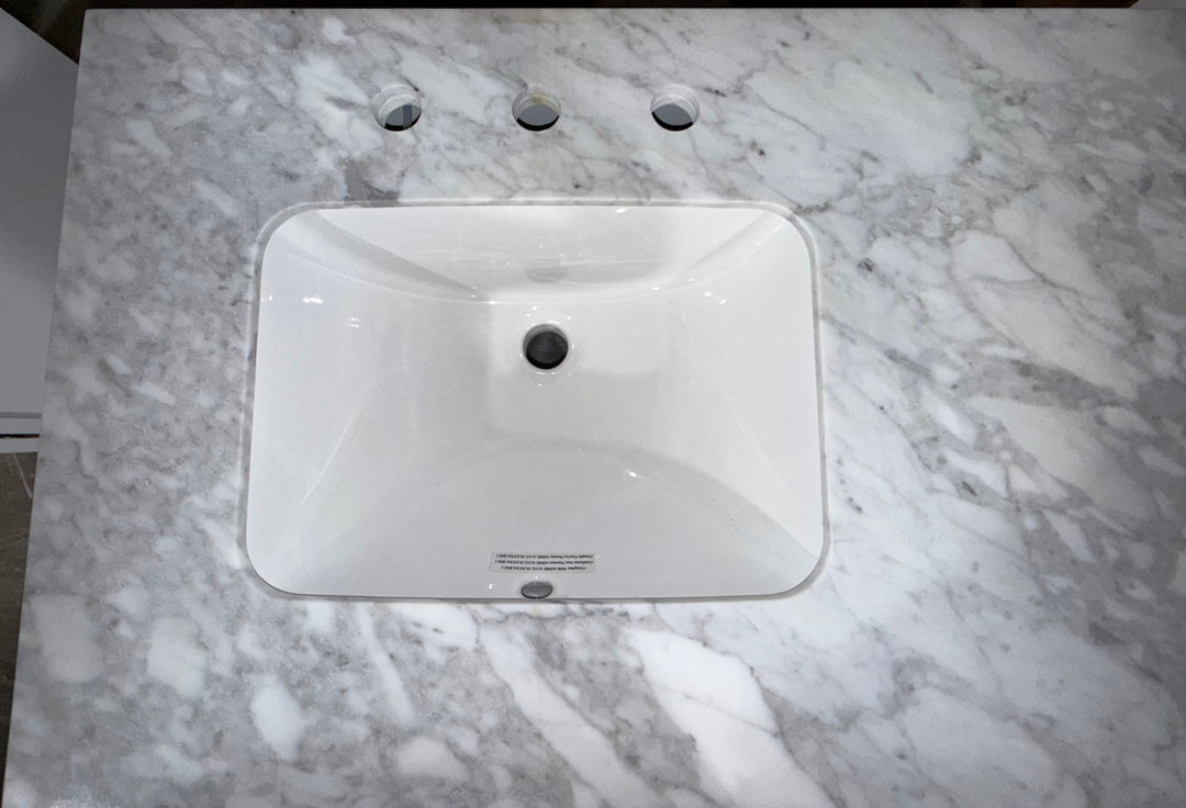 allen + roth Roveland 60-in White Undermount Double Sink Bathroom Vanity with Top (damaged)