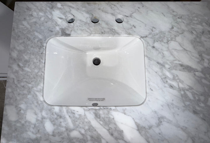 allen + roth Roveland 60-in White Undermount Double Sink Bathroom Vanity with Top (damaged)