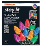 Sylvania 2 x 50 C9 LED Christmas Lights - Multicolour (open box)