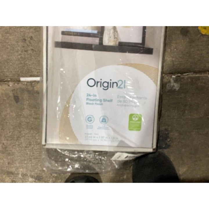 Lot # 489 Origin21 Black 24-inch Floating Shelf - $25.00