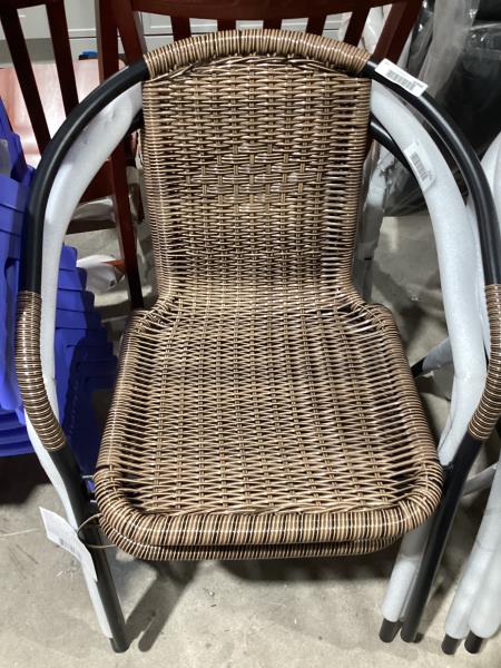 Lot # 2102 Flash Furniture Rattan Stack Chair, Brown $51