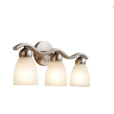 Lot # 845 Allen + Roth Paces 3-Light Nickel Vanity Light $85
