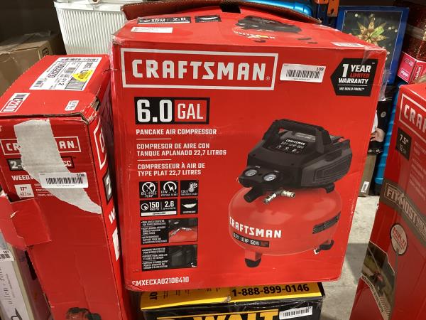 Lot # 109 6 Gal Pancake Air Compressor, Oil Free $194
