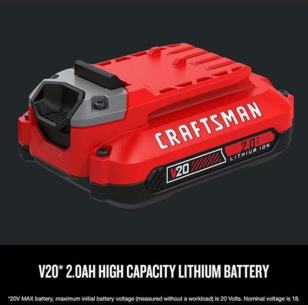 CRAFTSMAN V20 Pack (1) 4 Ah, (1) 2 Ah Lithium-ion Batteries with (1) Charger Station CMCB204-CKVA (20 Volts)