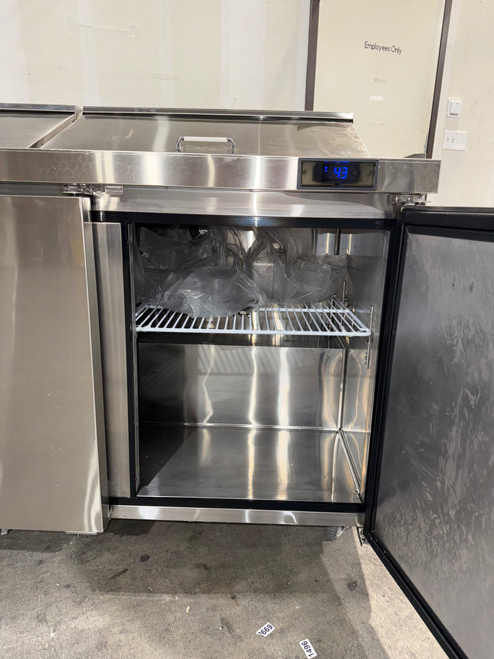 Coolski 72.7’’ Stainless Steel Salad Bar Refrigerator 3 Door