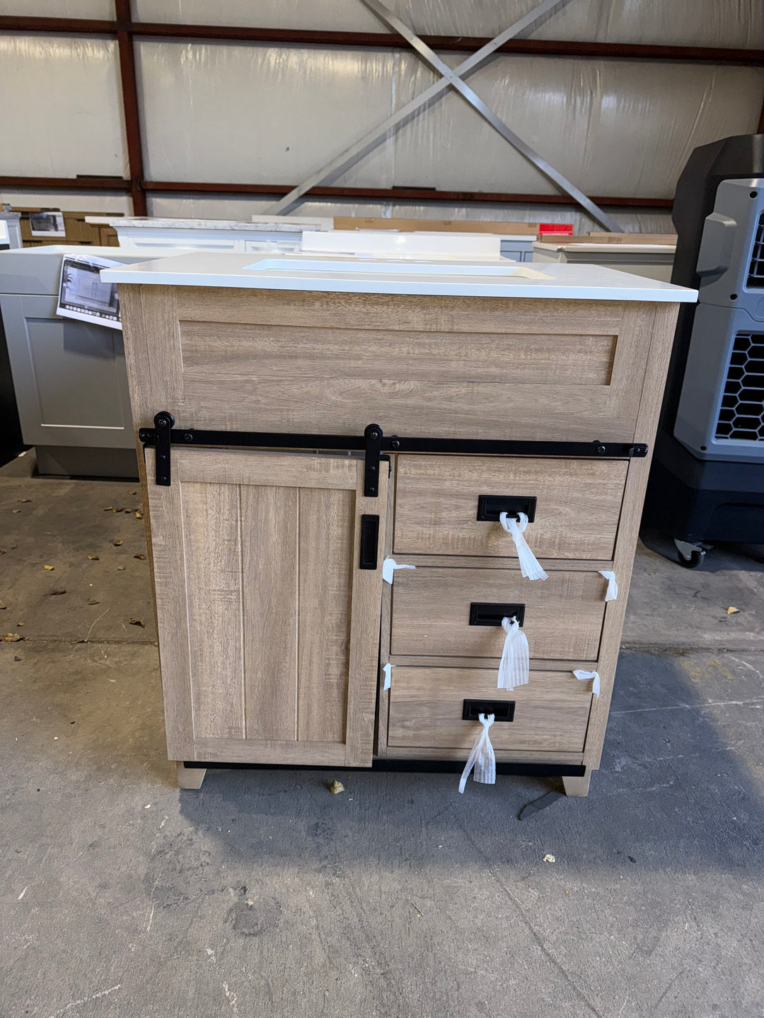 Style Selections Morriston 30in Light Natural Oak Undermount Sink Bathroom Vanity w White Stone Top (open box)