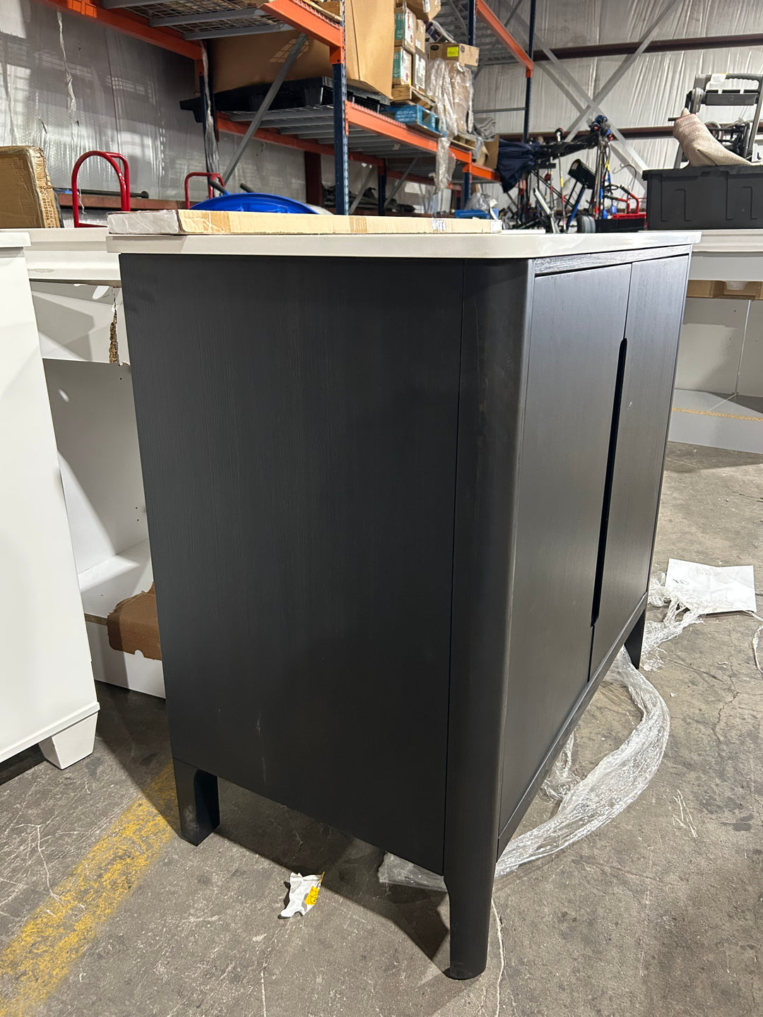 Origin 21 Jenkins 36-in Black Undermount Single Sink Bathroom Vanity with White Engineered Stone Top (open box)