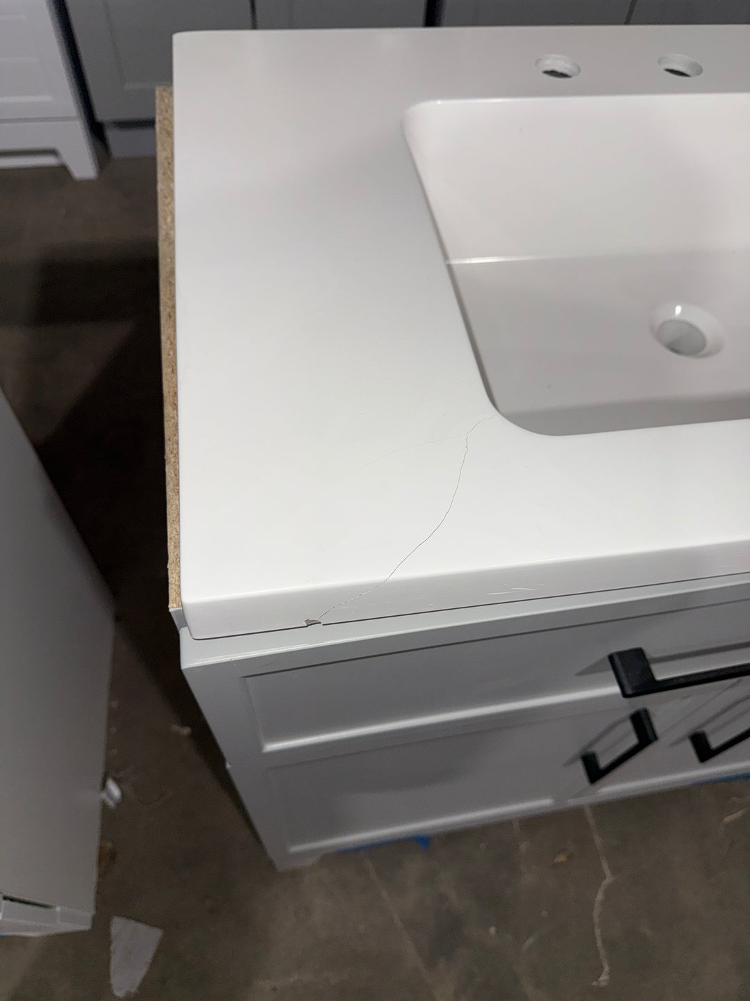 Style Selections Potter 36-in Light Gray Single Sink Bathroom Vanity with White Cultured Marble Top (damaged)