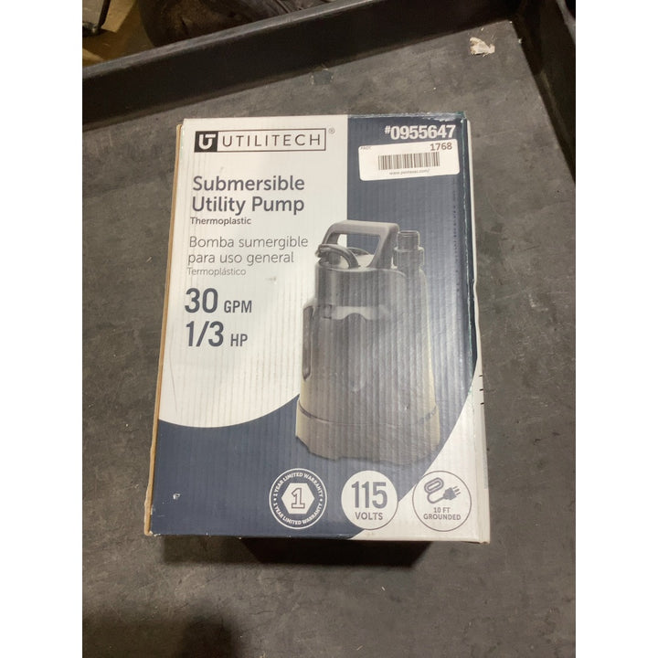 Lot # 1768 Utilitech Thermoplastic Submersible Utility Pump $58