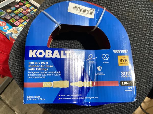Lot # 475 Kobalt 3/8-in x 25-ft Rubber Air Hose $39