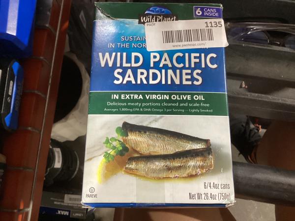Lot # 1135 Wild Planet Sardines 6-pk $19.44