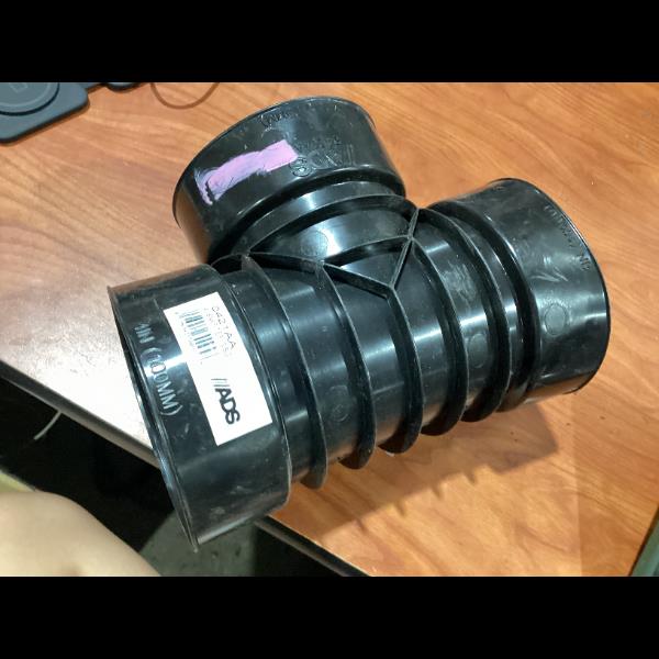 Lot # 368 ADS 4 inch Corrugated Pipe T-Connector $18