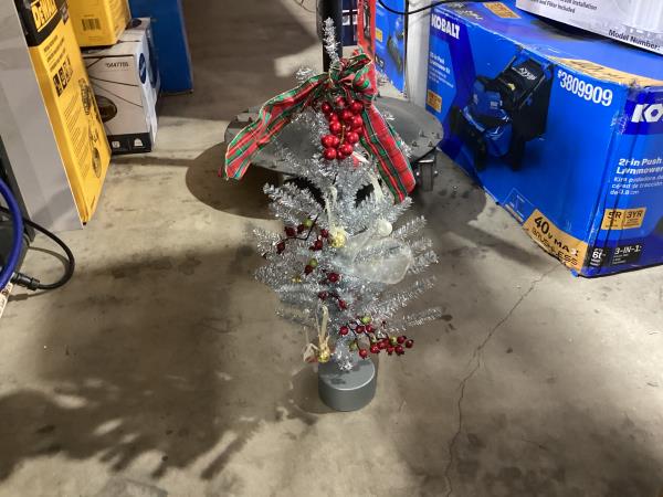 Lot # 2008 24" Unlit Tinsel Mini Artificial Christmas Tree Silver - Wondershop™