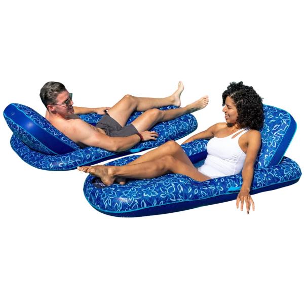 Lot # 1736 Aqua Luxury Pool Lounger, 2-Pack