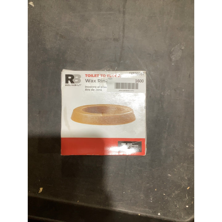 Lot # 1600 Reliabilt Wax Ring - Toilet to Floor