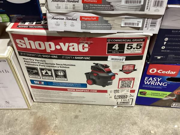 Lot # 994 Shop-Vac 4-Gallons 5.5-HP Corded $116