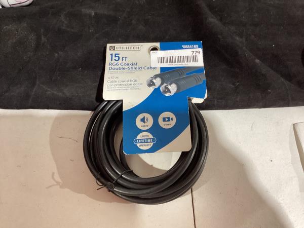 Lot # 779 Utilitech 15-ft Rg6 Black Coaxial Cable