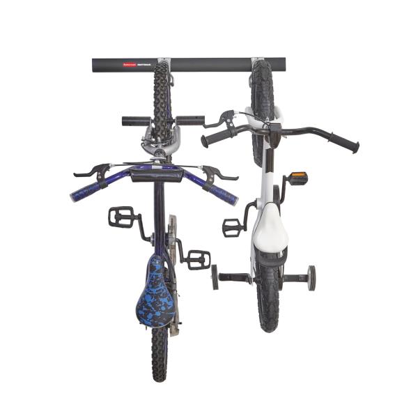 Lot # 624 Rubbermaid FastTrack Garage Storage Bike Storage Kit, 3 Piece, All in One Rail Hook Kit Organizer, Heavy Duty Organization for Home/Garage/Wall/Shed