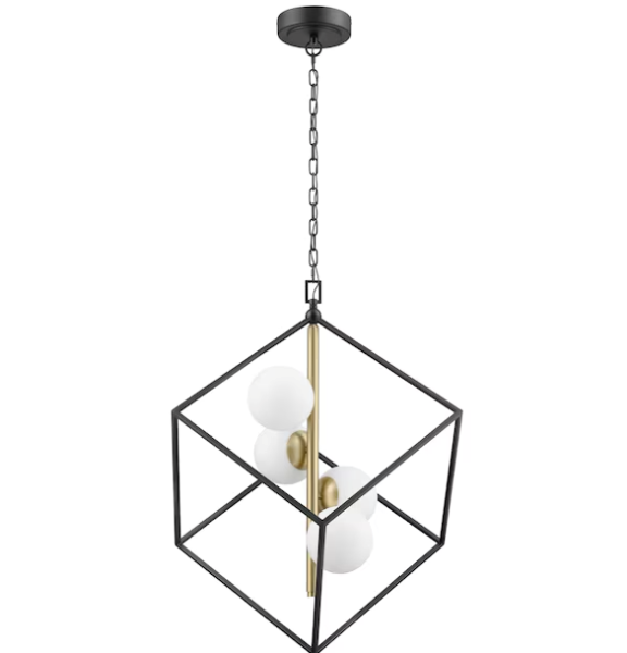 Lot # 630 Origin 21 Maren Matte Black LED Chandelier $180