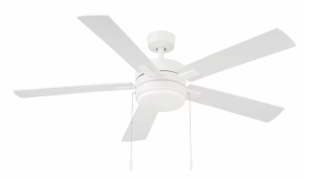 Harbor Breeze Ollington 52-in Matte White with White/White Oak Blades LED Indoor Ceiling Fan with Light (5-Blade)(OPEN BOX)