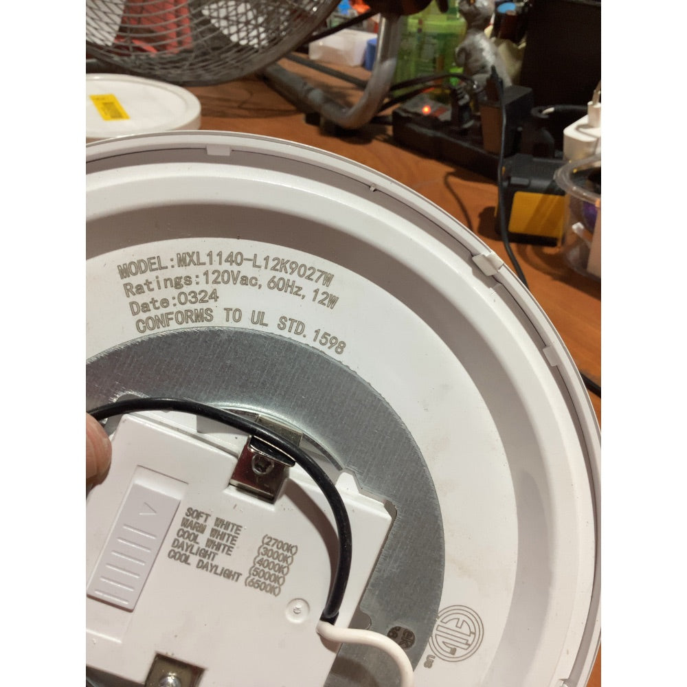 Lot # 1462 White 7in 12W 5CCT LED Flush Mount Light $30