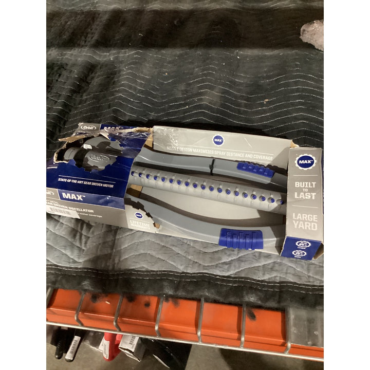 Lot # 1033 Orbit Max Gear Driven Oscillator Sprinkler - Large Yard Coverage, Up to 4200 sq ft, 64-ft Length, 70-ft Width, Gray and Blue