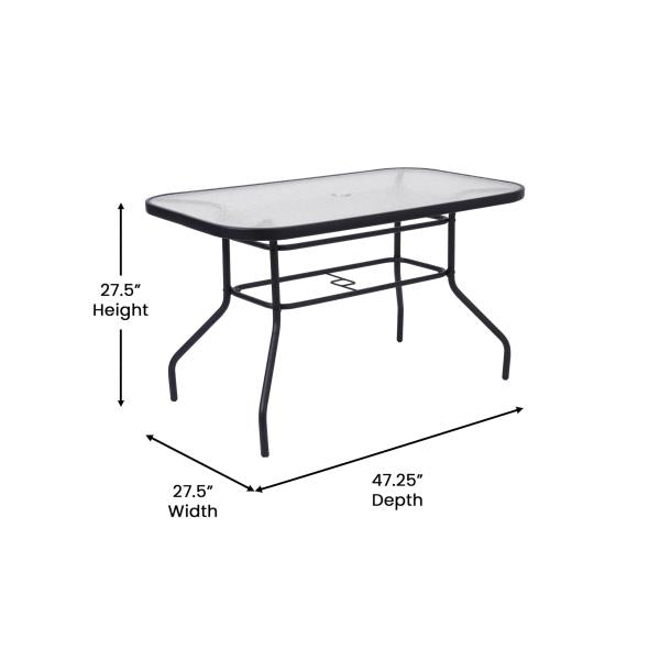 Lot # 1905 Flash Furniture Rectangle Table Umbrella Hole $126