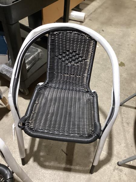 Lot # 2280 Flash Furniture Rattan Stack Chair, Black $43