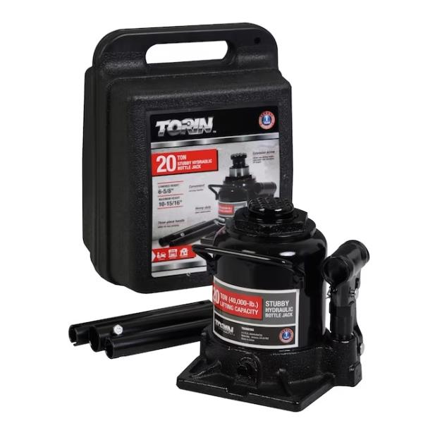 Lot # 2135 Torin Black 20ton Steel Hydraulic Bottle Jack $70