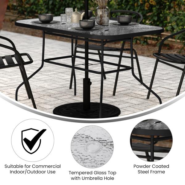 Lot # 1905 Flash Furniture Rectangle Table Umbrella Hole $126