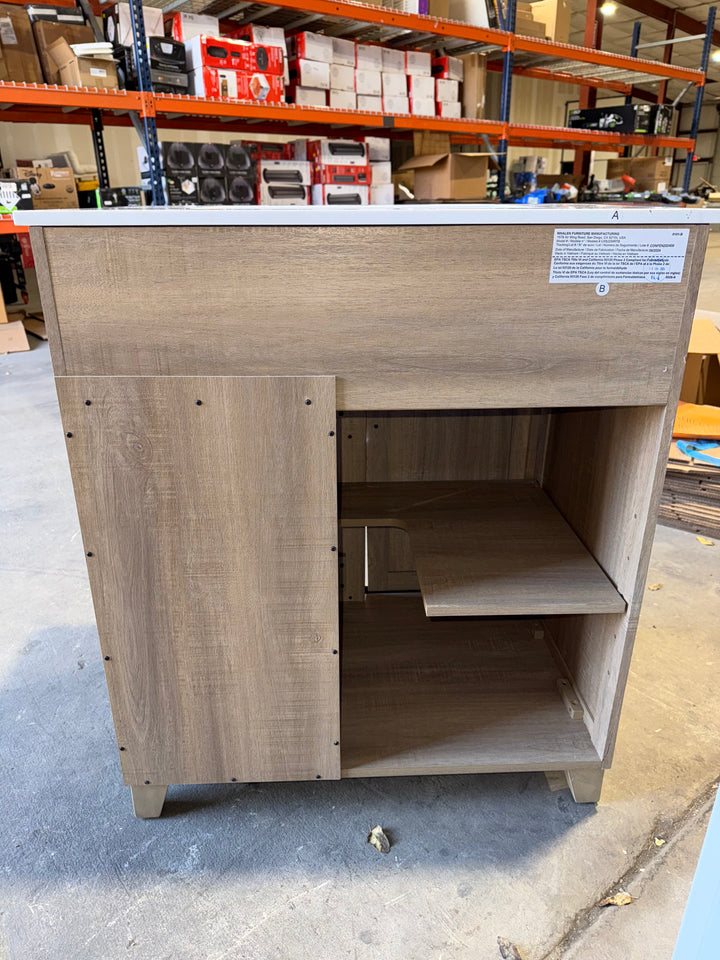 Style Selections Morriston 30in Light Natural Oak Undermount Sink Bathroom Vanity w White Stone Top (open box)