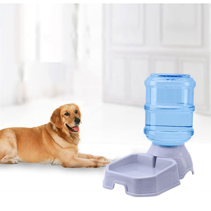Lot # 636 Pet Water Dispenser Station - 1 Gal Replenish Pet Waterer for Dog Cat Animal Automatic Gravity Water Drinking Fountain Bottle Bowl Dish Stand
