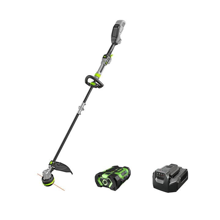 Lot # 1504 EGO POWER+ String Trimmer, Battery Powered, 16" Trimmer for Weeds and Grass with POWERLOAD, Telescopic Carbon Fiber Shaft, Includes 56V 2.5Ah Battery and Charger - ST1611T