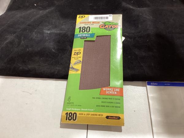 Lot # 53 Gator 7177 Hook and Loop Very Fine 180-Grit Screen Drywall Sanding Mesh Sandpaper, 4.5 x 10.5 Inch, 4 Sheets