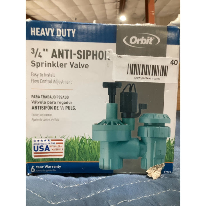 Lot # 40 Orbit 57623 3/4" FPT 100 Automatic Sprinkler $28