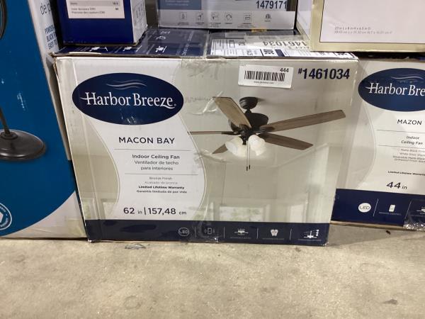 Lot # 444 Harbor Breeze 62" 4 Light Ceiling Fan- Bronze $160