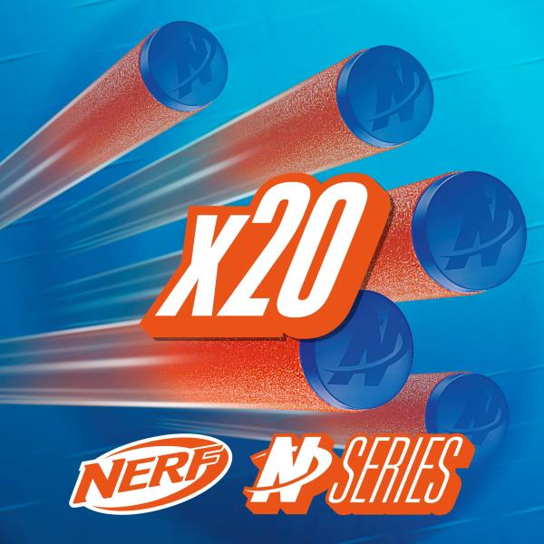 Lot # 961 Nerf N Series N1 Darts, Includes 20 Refill Darts, Compatible Only with Nerf N Series Blasters, Outdoor Games, Ages 8+