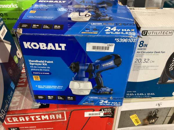 Lot # 1507 Kobalt Cordless Battery Handheld PaintSprayer $200