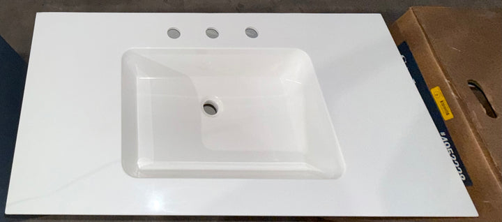Style Selections Cauley 36-in True White Single sink Bathroom Vanity With Top (Open Box)