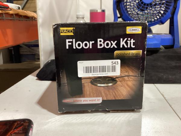Lot # 543 Floor Box Kit, 1 Gang, Cover Box Type $67