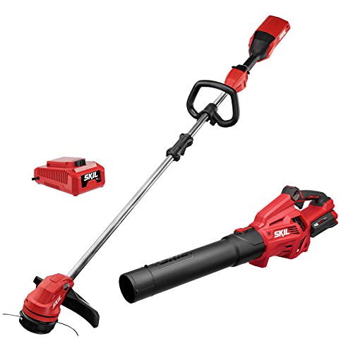 Lot # 1998 SKIL 40V 14" String Trimmer & Leaf Blower $199
