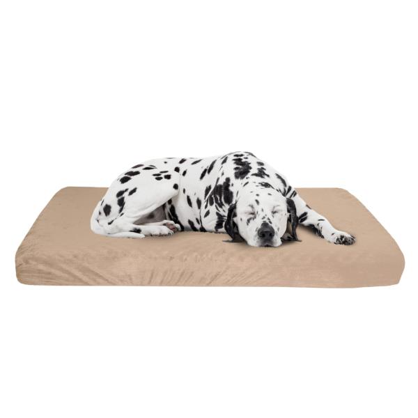 Lot # 1568 PETMAKER Memory Foam Dog Bed - 2-Layer Orthopedic Pet Pad with Machine Washable Cover - 37x24 Pet Bed for Large Dogs (Tan)