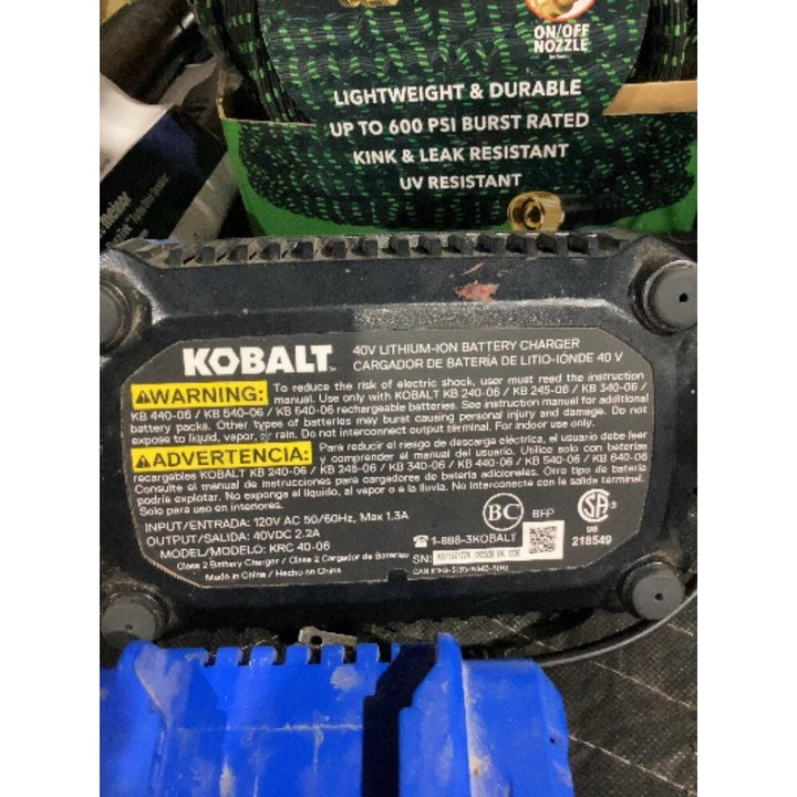 Lot # 742 KOBALT 40V Battery Charger KRC 40-06 Used $69.00