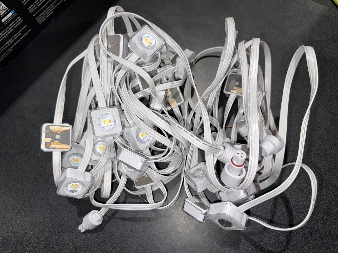 Luces LED para exteriores Govee Elite, 30 m, RGBICW, blancas, permanentes (caja abierta)