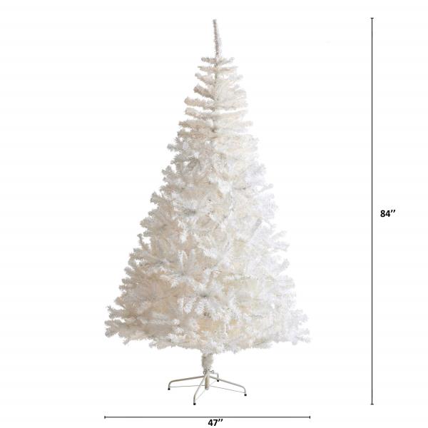 Lot # 1619 Nearly Natural 7ft. White Artificial Christmas Tree with 1000 Bendable Branches