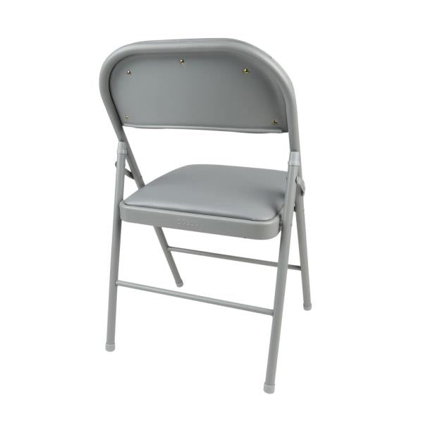Lot # 2178 Gray Standard Indoor Folding Chair with Padded Seat