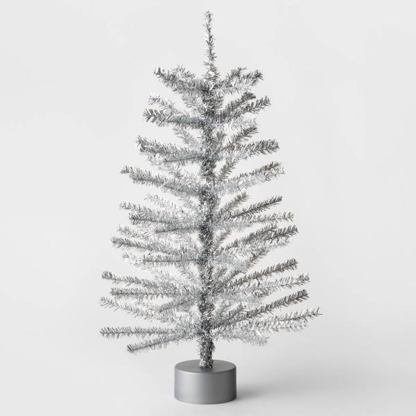 Lot # 2008 24" Unlit Tinsel Mini Artificial Christmas Tree Silver - Wondershop™