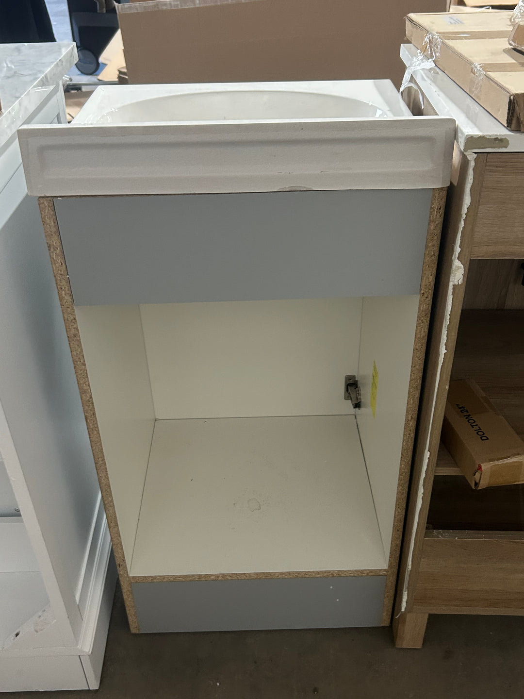 Project Source Dover 18-in Light Gray Single Sink Bathroom Vanity with White Cultured Marble Top (Open Box)