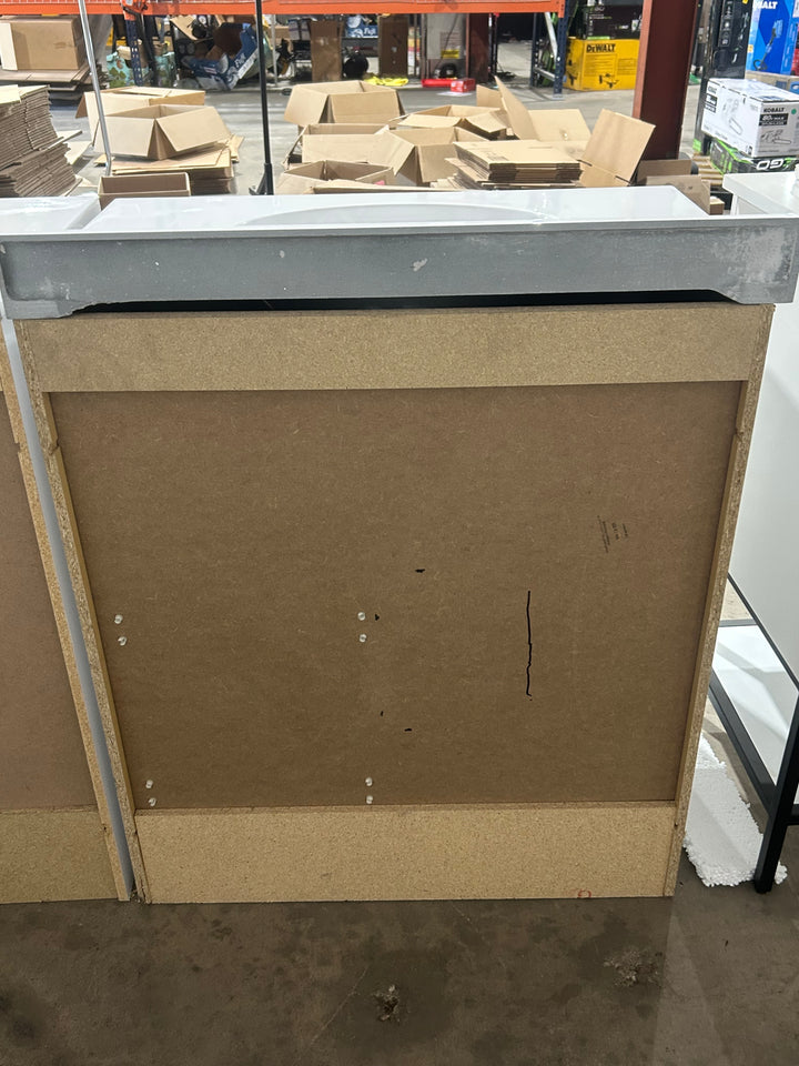 Style Selections Ellenbee 30-in White Single sink Bathroom Vanity with White Cultured marble Top (damaged)