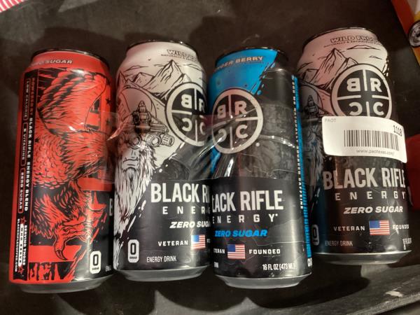 Lot # 1118 Black Rifle Zero Sugar Energy Drink 4pk $12.00